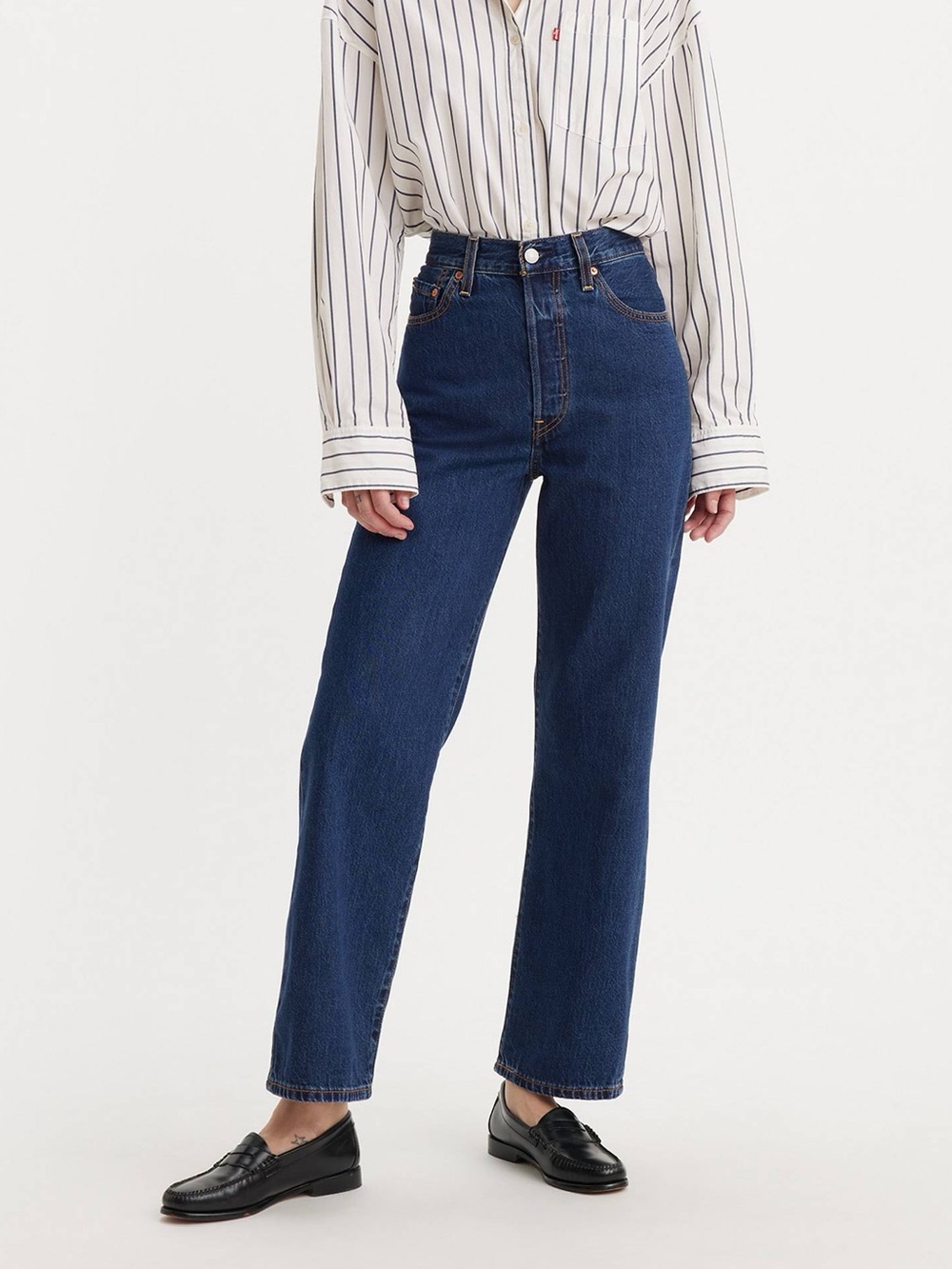 Levi's Women’s High Rise Dark Blue Ribcage Straight Ankle Jeans 26 like new